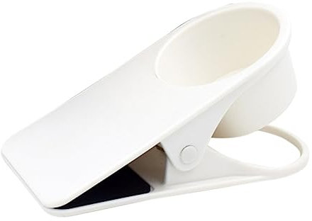 HOLIDYOYO Portabicchieri Clip Da Tavolo Bianco in Abs Supporto Multifunzione Per Bottiglia Acqua Tazza Caffè e Organizer Ufficio Casa Per Passacavo Usb