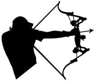 JIFENLI Autoaufkleber 13,9 cm * 11,7 cm Bowhunter Vinyl Aufkleber Jagd Bogen Auto Aufkleber Jäger Bogenschießen Pfeil Schwarz Silber