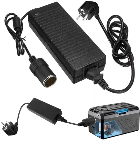 Adaptateur Secteur pour Voiture, Adaptateur Onduleur 15 A 180 W avec Prise Allume-Cigare de 1,5 m, Convertisseur de Tension AC vers DC 240 V à 12 V, pour Réfrigérateurs de Voiture, Gonfleurs de Pneus