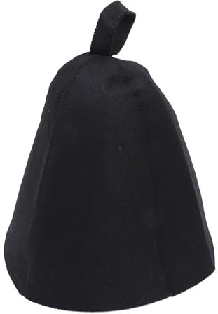 ZJchao Thick Absorbent Heat Insulating Men Sauna Hat, Exceptional Elasticity Breathable Sauna Cap, Steam Sauna Hat for Optimal Comfort, Wool Synthetic Fibre Sauna Hat with Fine (Black)