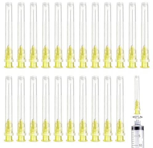 Lot de 100 Aiguilles de Distribution Industrielle 20G (0,9x38mm) en Acier Inoxydable Emballage Individuel pour Colles Lubrifiants Liquides Techniques Usage Laboratoire Atelier