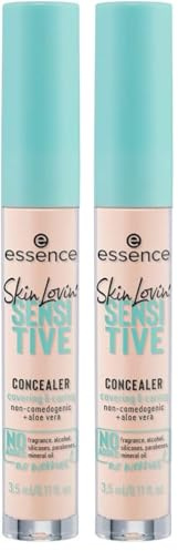 essence Skin Lovin' SENSITIVE CONCEALER, Nr. 05, Nude, feuchtigkeitsspendend, beruhigend, natürlich, für sensible Haut, vegan, ölfrei, ohne Parfüm, ohne Alkohol, 2er Pack (3.5ml)