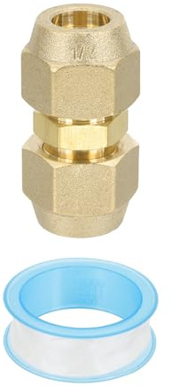 PATIKIL Pipe Extension Joint Connector, 1pcs Free Welding AC Copper Pipe Coupling Adapter with PTFE Tape for Copper Pipe Diameter 1/2(12.7mm) Refrigeration HVAC