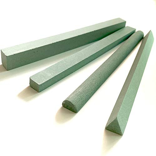 Pewihyer 4PCS Piece Sharpening Stone Set Assorted Shapes Whetstone Stone Set Chisel Sharpening Stone Kit for Wood Carving Tool 4 Shapes