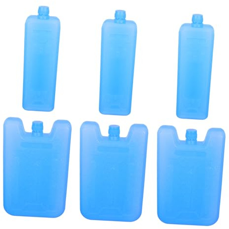 Toyvian 6pcs Reusable Ice Packs for Air Coolers and Lunch Boxes Large Long Freezer Blocks Lightweight Cooling Packs for Camping Picnic Beach Fishing Portable Cold Storage for Freshness