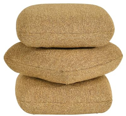 Duhome Sitzhocker aus Bouclé Stoff Ottoman 360° Drehbar Polsterhocker Modern Hocker für Wohnzimmer Schlafzimmer Flur, Gelb