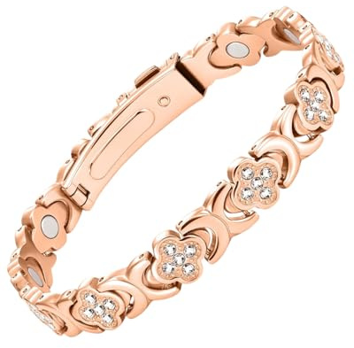 AORHOFJ Pulsera Magnética de Cobre Puro para Hombre, Pulsera de Terapia Magnética para Alivio del Dolor y Artritis, Pulsera de Cobre Sólido Ajustable
