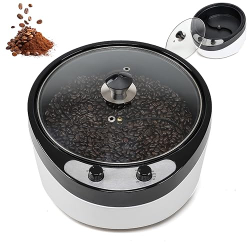 Máquina Tostadora de Café Eléctrica, Tostadora 800G Granos de Café, Temperatura Ajustable 0-240°C, Calentamiento Uniforme Inclinación 45°, Tostador para Café, Cacahuetes, Sésamo, Frijoles