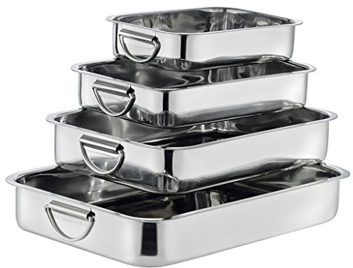 GSW Stahlwaren GmbH Backform 5,2 L, Edelstahl, Silber, 35 x 26 x 6,8 cm