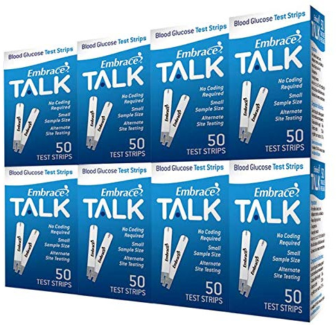 Embrace Talk Test Strips Bundle 400 Ct | Compatible with Embrace Talk Meters and No Code Meters