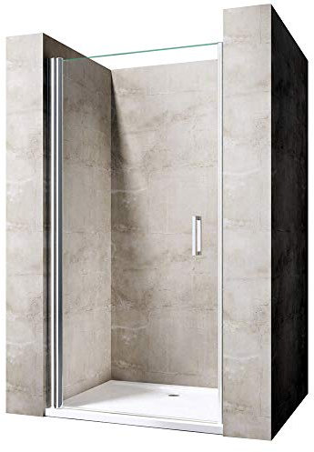 Durovin Bathrooms 900 x 700mm (Door Size x Depth) Frameless Pivot Hinge Shower Door with Acrylic Shower Tray - 6mm Safety Glass - Single Door