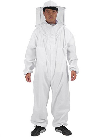 Zerodis Imkerei Anzug Schutzbekleidung mit Schleier Bienenzucht Langen Handschuhen Anti-Moskito Werkzeuge Zubehör Imkerei Ausrüstung für Mann Frauen Professionell(XL)