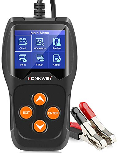 KONNWEI KW600 Car Battery Tester 12V Professional 100-2000 CCA Automotive Battery Load Analyzer and Alternator Tester Waveform Voltage Test for Car/Boat/Motorcycle…