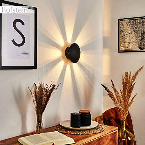 Wandleuchte Mezia, moderne Wandlampe aus Metall in Schwarz mit Lichtspiel an der Wand, Leuchte mit An-/Ausschalter am Gehäuse, Innenwandleuchte mit Strahlen-Effekt, 1 x G9, ohne Leuchtmittel