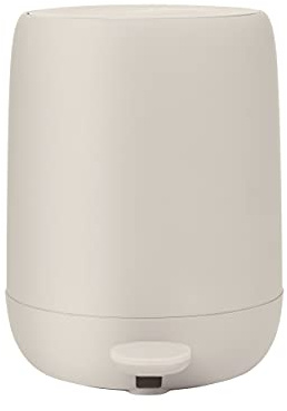 Blomus Sono Cosmetic bin with Soft-Close 3 L, Pedal bin in Beige with Pedal, Moonbeam Colour, Bathroom Waste bin Made of Plastic and Silicone, Removable Inner bin, Diameter 20 x 25 cm