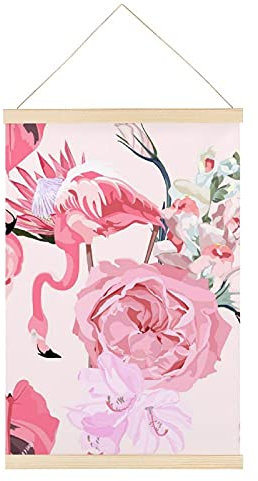 Magnetischer Posterrahmen Aquarell Flamingo Posterschiene Holz Posterleisten Drucken Posterhänger Bilderleiste 40x60cm