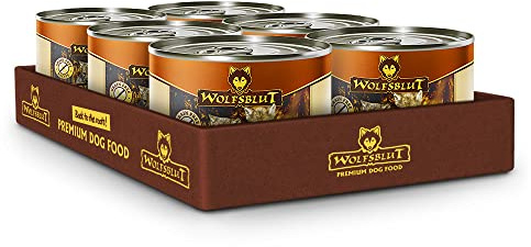 WOLFSBLUT – Deep Glade Puppy | Nassfutter mit natürlichen Zutaten und wertvollen Superfoods für heranwachsende Hunde. Getreidefreies Alleinfutter ohne Zusatzstoffe in der Dose | 6x200g Hirsch