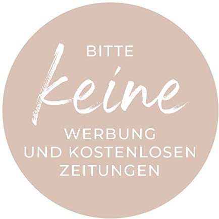 Aufkleber Hinweis Bitte keine Werbung... Briefkasten Schild Folie selbstklebend beige | Größe wählbar Made in Germany, Größe: Ø5 cm