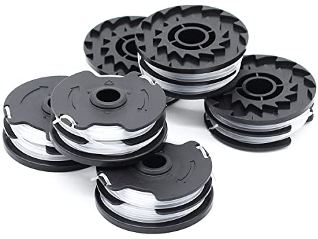 SWNKDG 6 Stücke Fadenspulen Rasentrimmer Faden Ersatzspulen für LIDL Parkside Akku-Rasentrimmer PRTA 20-Li A1,B2,C3;PRT 550 A1, A3;PRT 300 A1-2x4m 1,6mm