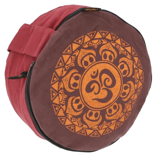 GURU SHOP Yogistar - Cojín de meditación (relleno de espelta, 15 x 25 x 25 cm), color rojo y naranja