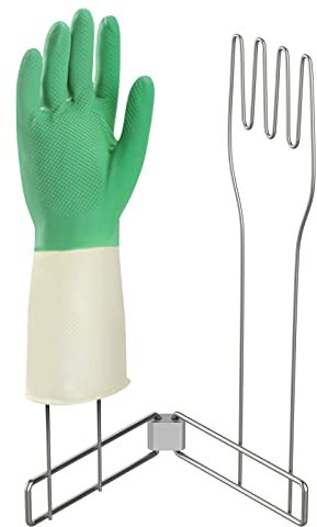 KORRTFID Kitchen Glove Holder,Stainless Steel Glove Rack,Kitchen Vertical Glove Support Multi-Purpose Glove Drain Rack,Collapsible Glove Drying Stand,Rubber Glove Drying Rack,Mitten Rack(Large)