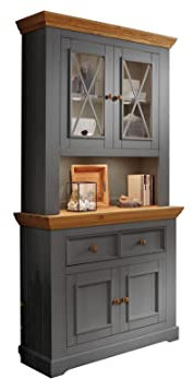 Woodroom Buffet in Kiefer massiv grau Anrichte (BxHxT 109x214x42 cm)