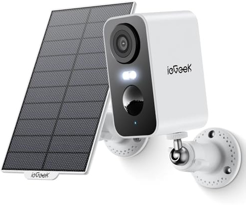 ieGeek No Monthly Fee 2K Solar Security Camera Outdoor Wireless with Color Night Vision, Battery CCTV Camera Systems, WiFi Outdoor Camera Home Security Camera, Sound Floodlight Alarm, Motion Detection