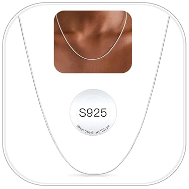 FUNEIA Cadena de plata de ley 925 para mujer ajustable