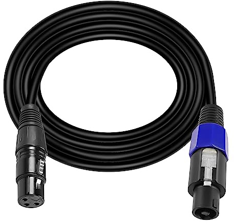 XMSJSIY Speakon a XLR Cavo Audio Jack - Spina Maschio a XLR 3Pin Femminile Speaker Estensione Microfono Con Twist Lock per Amplificatore Pro DJ PA Stage - 1.8M