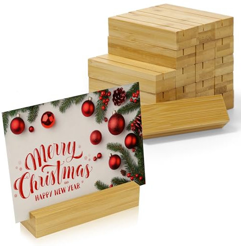ECENCE 20 Pezzi Segnaposto Legno, Porta Carte Legno, Porta numeri da tavolo per matrimoni, Portacarte die Nome, Porta Foto, Porta menù per ristoranti, Compleanni e feste