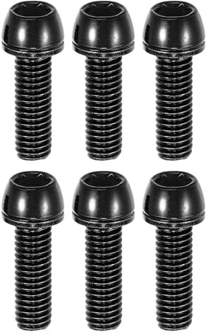 QUARKZMAN 6 Stück Fahrradlenker-Schrauben für Fahrradlenker M6x20mm Stahl Schwarz