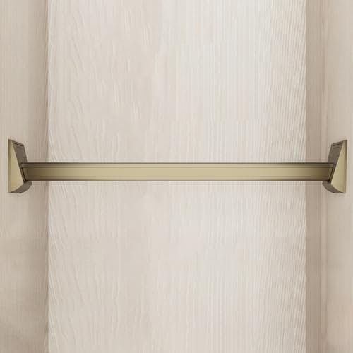 Schrankrohr Hochleistungskleiderschrankstangen-Hängestange, Garderobenstange Aus Aluminiumlegierung, Kleiderspannstange, Platzsparender Schrank-Organizer mit Halterung ( Color : Champagne , Size : 80c