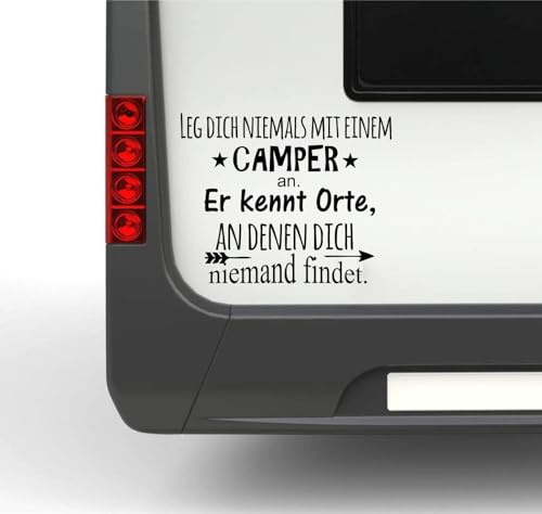 Rakelfix Leg Dich Niemals mit einem Camper an… Typ1 lustiger Spruch Wohnmobil Wohnwagen Aufkleber Womi Wowa