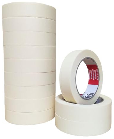 Hermes Shop 12 Rotoli Nastro Adesivo in Carta - 25 mm x 50 mt - Carta Gommata per Mascheratura e Pittura