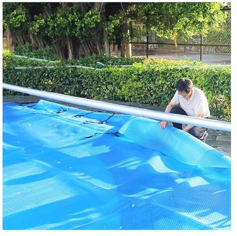 solarfolie pool solarplane pool Rechteckige Solarabdeckung Für Pools Solar-Poolabdeckungen Für Aufstellpools/ Unterflurpools, DIY Leichte Wasserdichte Wärmedämmfolie, Blue Bubble Guard ( Size : 3x5m(9