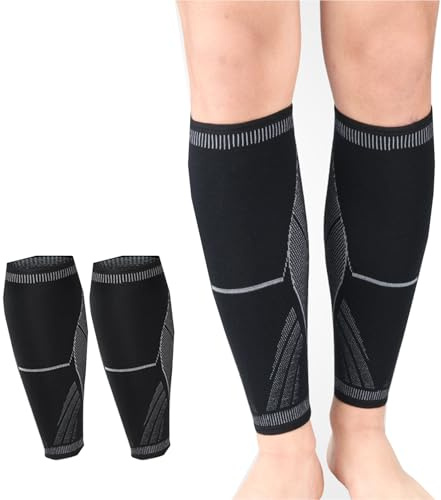 ZEACCT 2 Stück Compression Calf Sleeves, Wadenstütze Kompression, Fußlose Kompressionsstrümpfe, Wadenschutz-Ärmel, Stützbeinhülsen, für Sportliche Erholung, Schienbeinkantensyndrom, Laufen