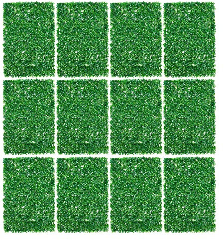 PansyWind Künstliche Pflanzenwand künstliche Hecke wasserdicht künstliche Mattenpaneel 60 * 40cm Grüne Sichtschutz Pflanzen Rasen Wand Grass Wand für Landschaftsdekoration(12 Stück)