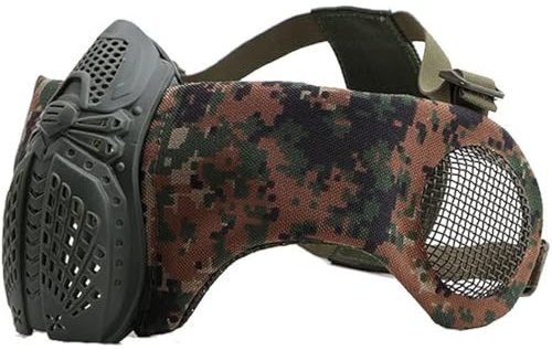 TS TAC-SKY Outdoor-Schießsport-Gesichts- Und Gehörschutzausrüstung Taktische Airsoft-Maske(Woodland Digital)