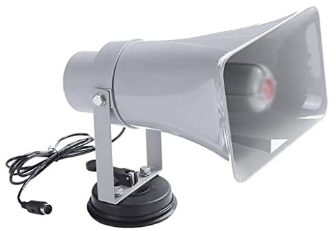 WxuuLTGJR Megaphon Megaphone Auto Sirene Bullhorn Lautsprecher 12v 50w Notfall Sound Handverstärker für Einsatzfahrzeuge Handverstärker Leicht zu tragen