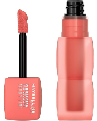 Maybelline New York Superstay Teddy (Tint) Lippenstift, Für zarte, soft-matte Lippen, Extra langanhaltende Farbe, Weichgezeichnetes Finish, Komfortabel ohne Abfärben, Farbe: 25 Baby Tee, Superstay