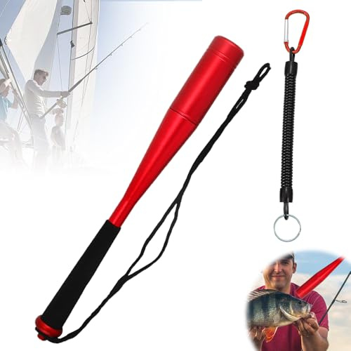 Kinfezlon Aluminium Fischtöter, Fischbetäuber, Totschläger Angeln mit Rutschsicherer Griff, Handschlaufe Fischbetäuber, Angelzubehör Fisch Totschläger, Fishing Fischbetäuber