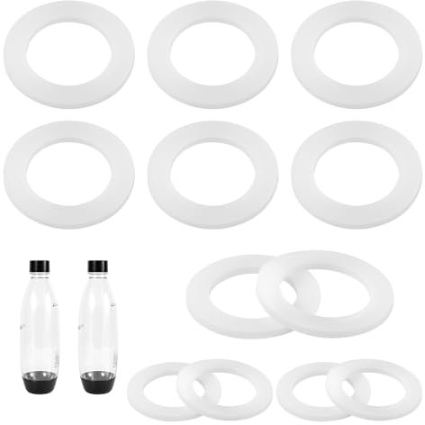 Gosknor 12stk O-Ring Ersatz für SodaStream, Weiße Flaschendichtung aus Silikon Kompatibel Mit O-Ring-Ersatz für Sodastream-Flasche für Plastikflasche und PET-Flasche
