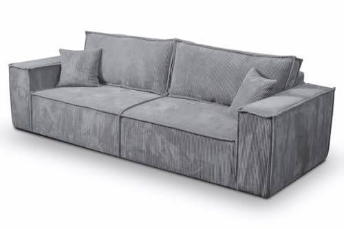 Generisch Cord Sofa Mille Schlafsofa mit Bettkasten Cord Sofa mit Schlaffunktion, 4 Sitzer (POSO 55)