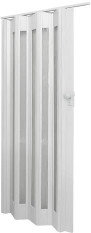 INMOZATA Folding Doors Internal PVC Plastic Features Artistic Patterned Glass Internal Doors with Handle Sliding Concertina Door Panel Divider, Thickness 10mm