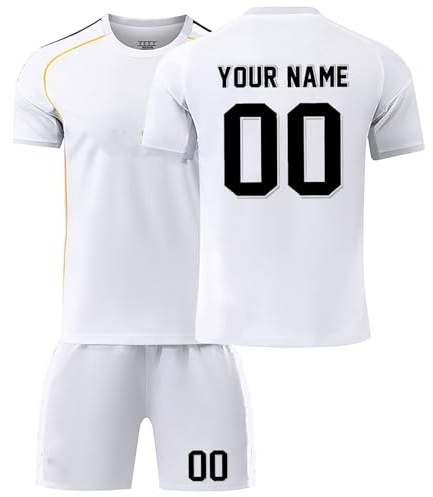 Generisch R. M. Fußball Trikot Kinder Personalisiert mit Eigenem Namen & Nummer Fussball Trikot Herren Jungen Fussballtrikot Set Fußball Jerseys Fussball Geschenke für Fußballfans #A20