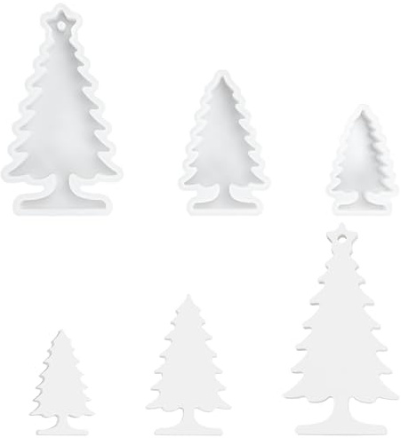 Stampo in silicone per Natale, 3 stampi in silicone per albero di Natale, per decorazioni in gesso
