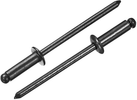QUARKZMAN 50Pcs 1/8x3/8 Rundkopf Blindnieten Aus Verzinktem Kohlenstoffstahl Mit Griff Und Dornkappe Blindnieten Schwarz