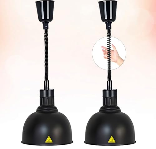 Aocay Lampada Riscaldante Cucina Professionale(C-25cm, 2 Pezzi) | 250W Lampade Scaldavivande Cucina Regolabile, Lampada Riscaldante Alimenti per Ristorante, Hotel a Buffet