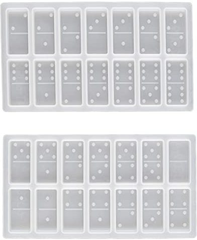 Domino epoxiformar, domino-hartsformar epoxi silikon gör-det-själv-formar bakning non-stick personliga dominospel för gör-det-själv-konstprojekt 2 st, formar