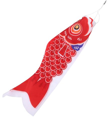 BCOATH Bandiera Giapponese a Forma di Carpa Koinobori Rossa 70 CM in Poliestere Resistente alle Intemperie Manica a Vento da Giardino per Decorazioni Esterne e Celebrazioni Tradizionali